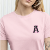Camiseta Inicial Bordada - 100% algodón
